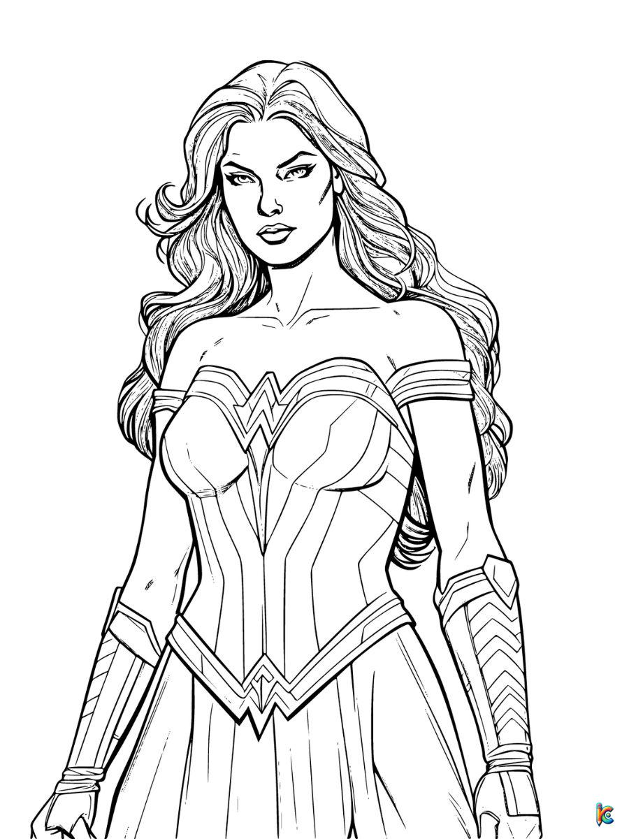 realistic wonder woman coloring pages