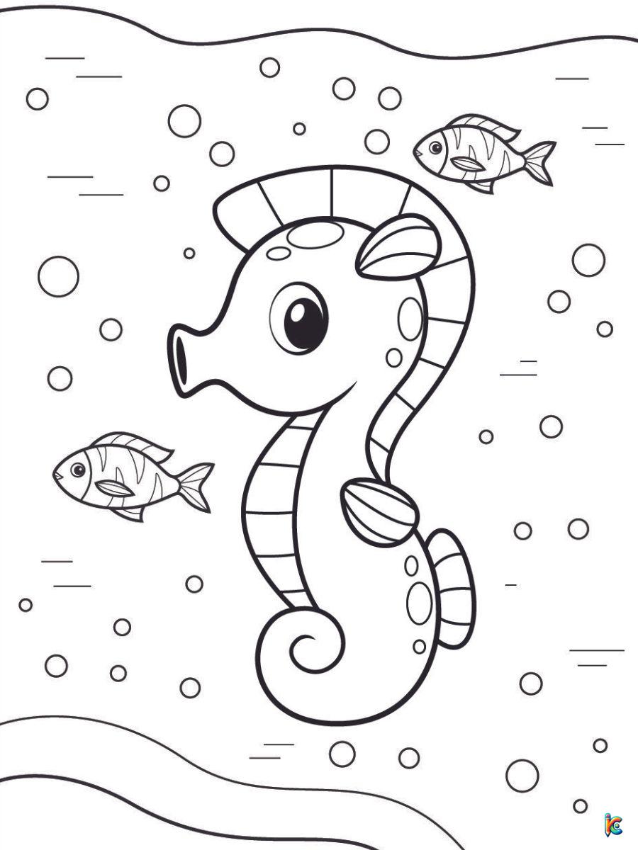 seahorse coloring pages printable