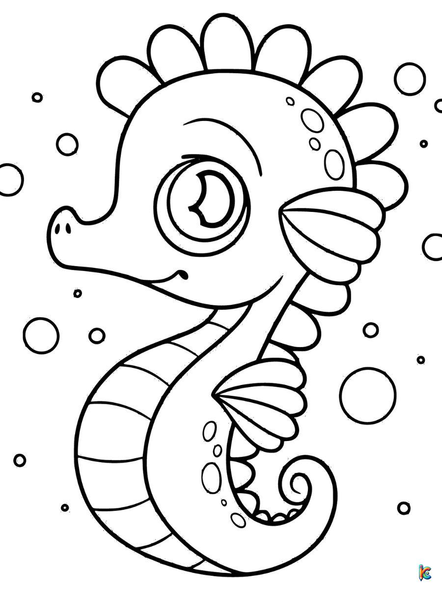 seahorse printable coloring pages