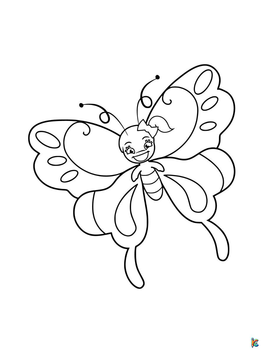 simple cute butterfly coloring page