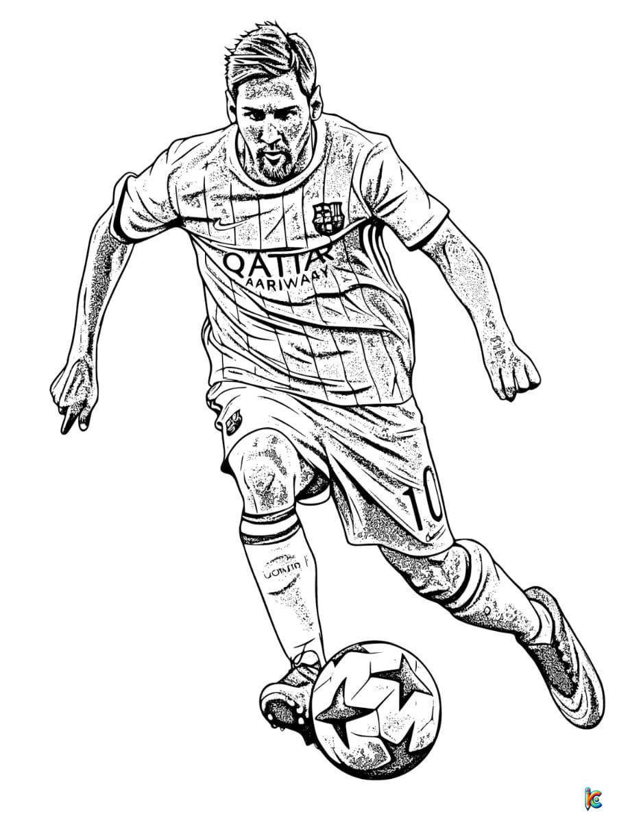 soccer messi coloring pages