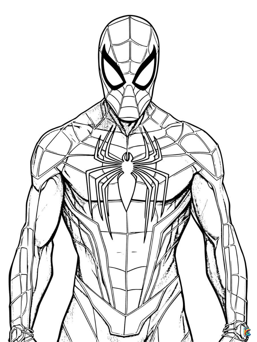 spider man color page
