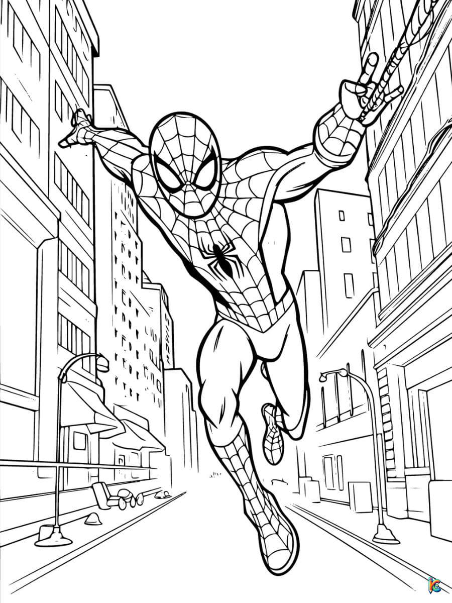 spider man face coloring page