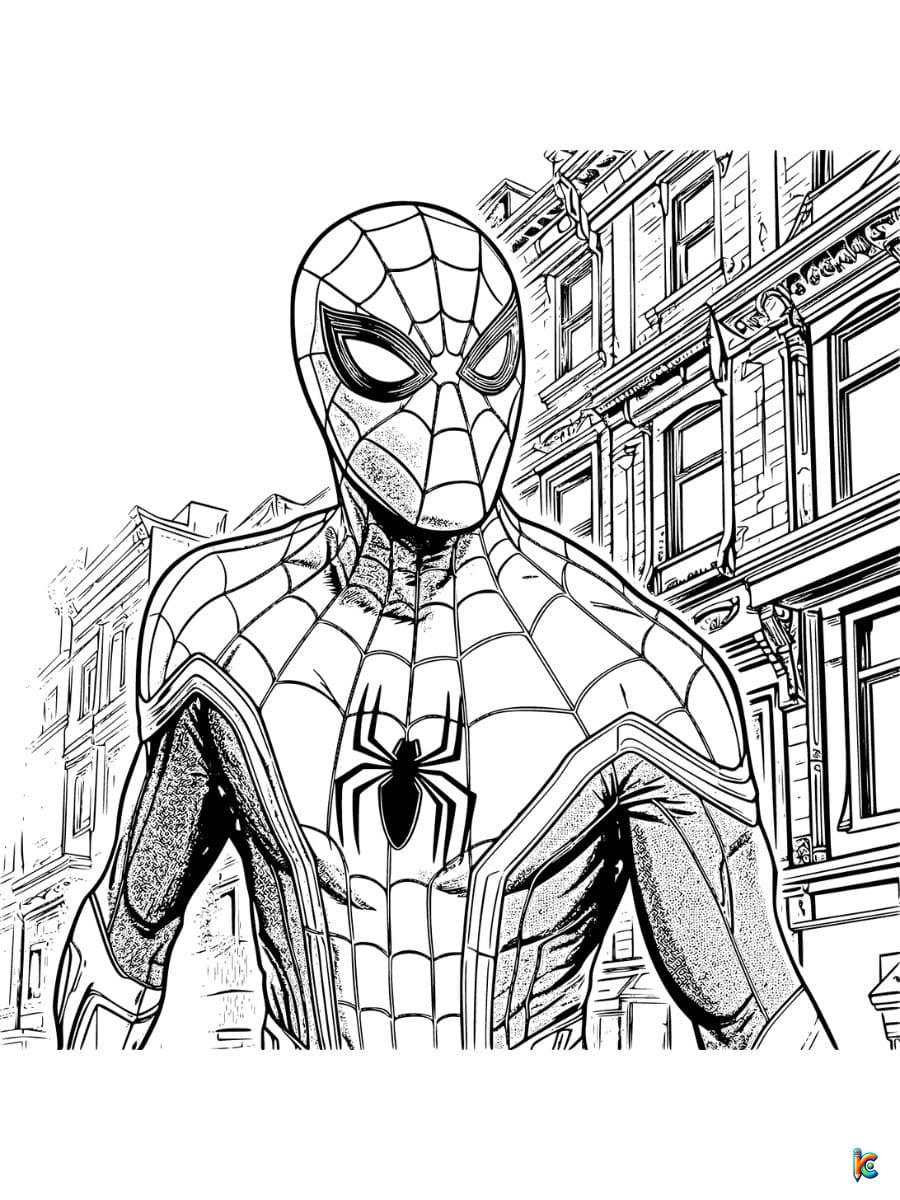 spider man far from home coloring page