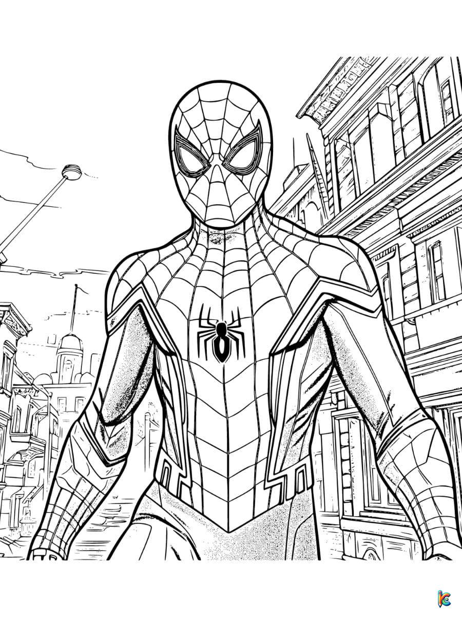 spider man far from home coloring page
