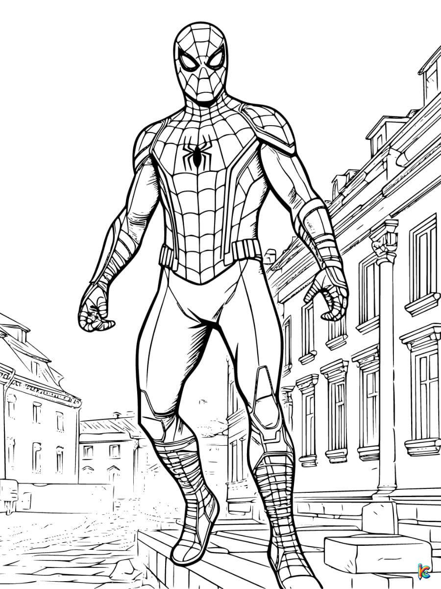spider man far from home coloring pages