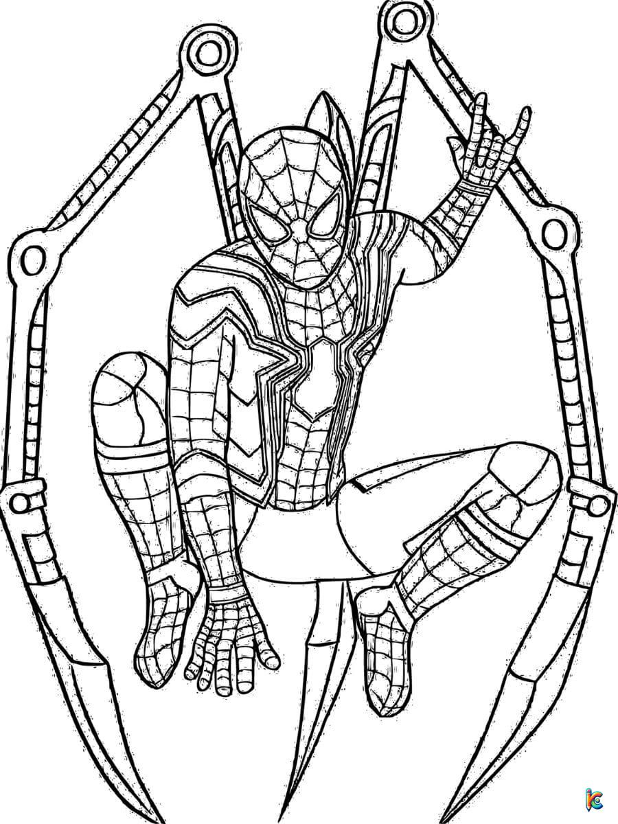 spider man iron coloring page