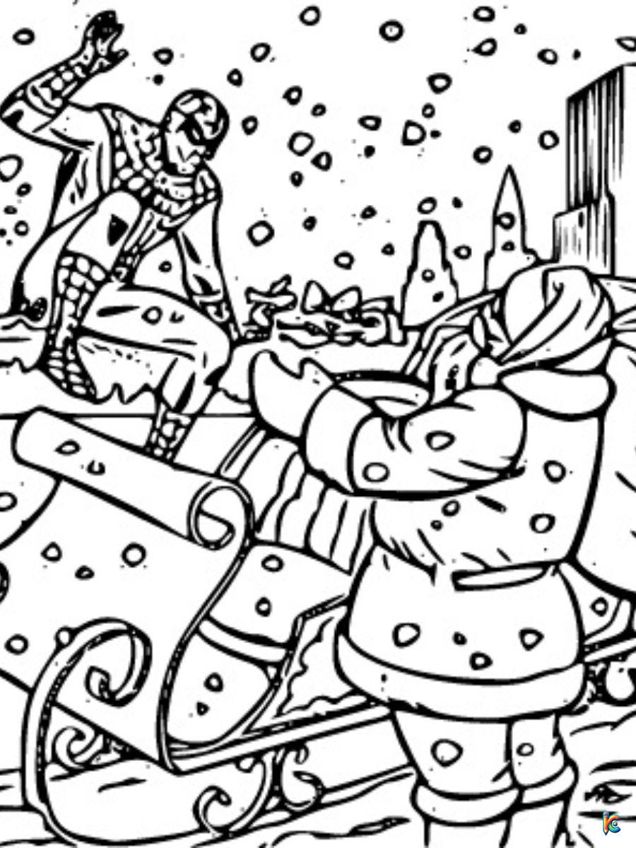 spiderman christmas coloring pages