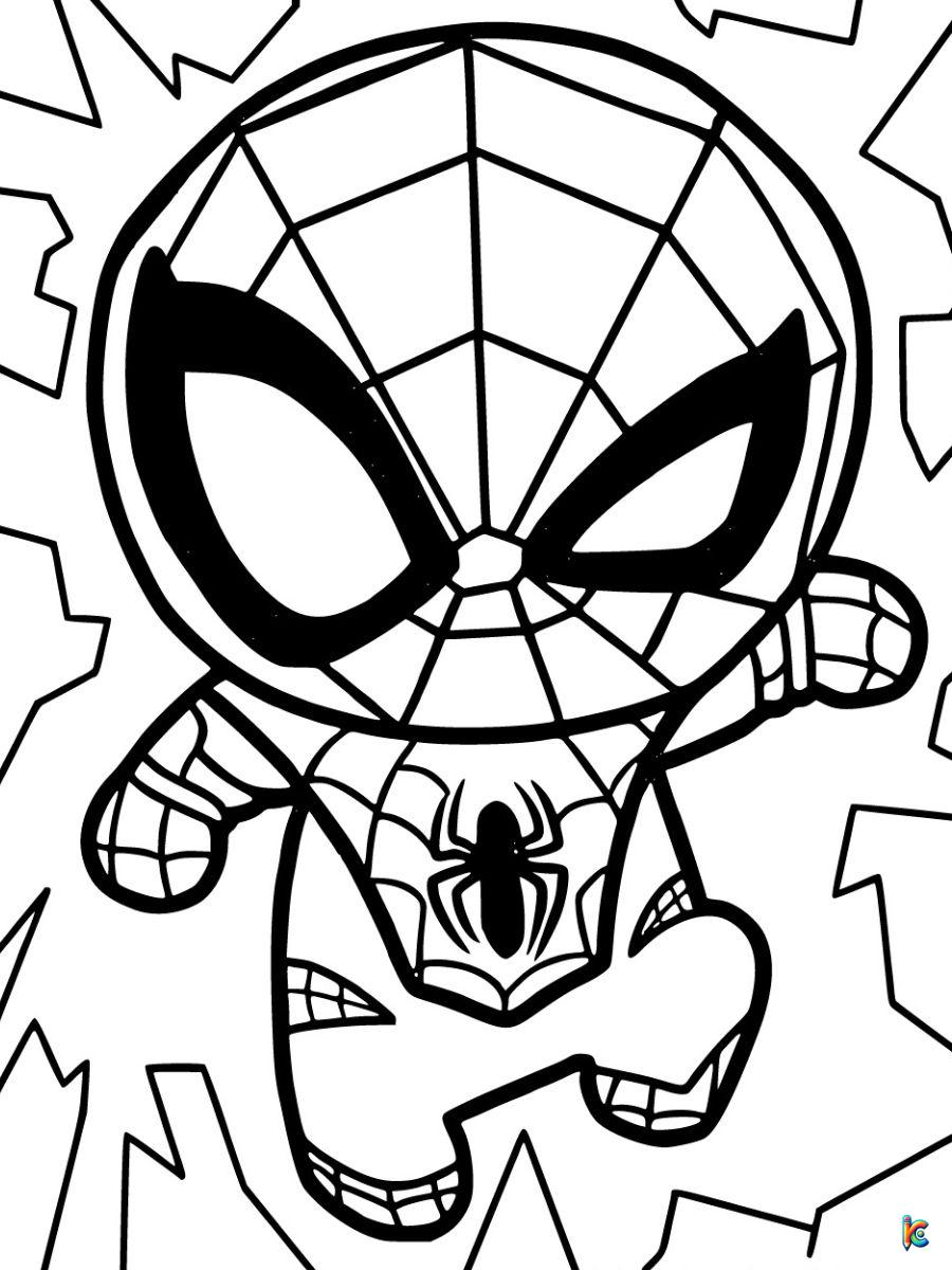spiderman cute coloring pages