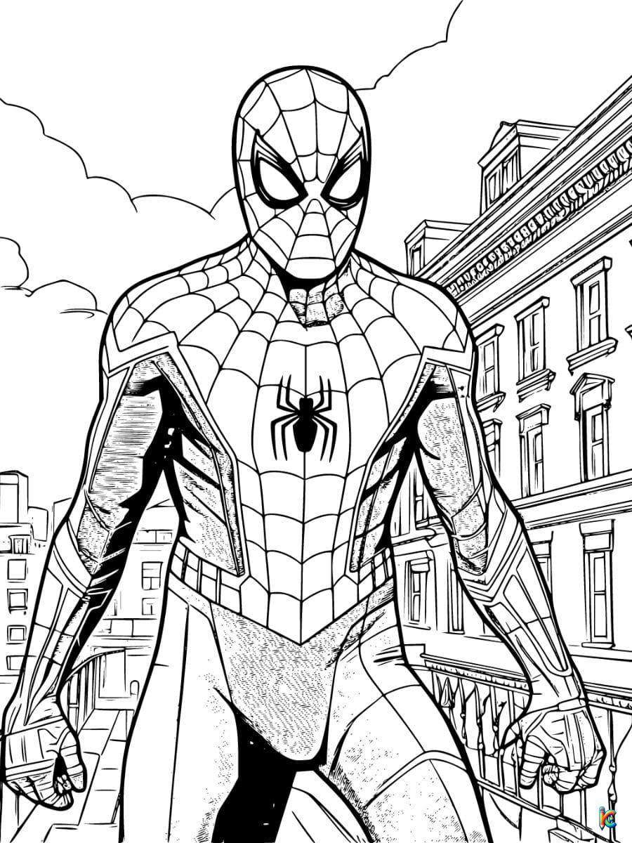 spiderman far from home coloring pages