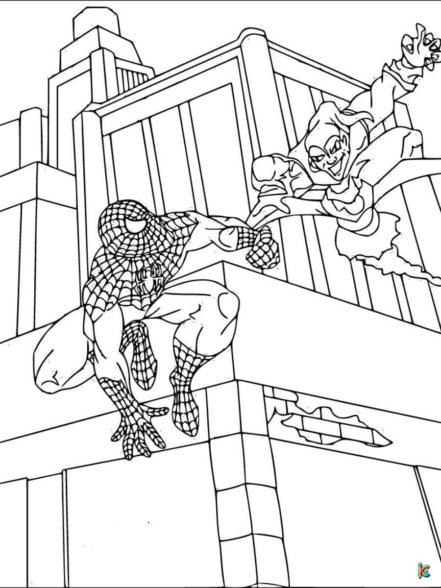 spiderman green goblin coloring pages