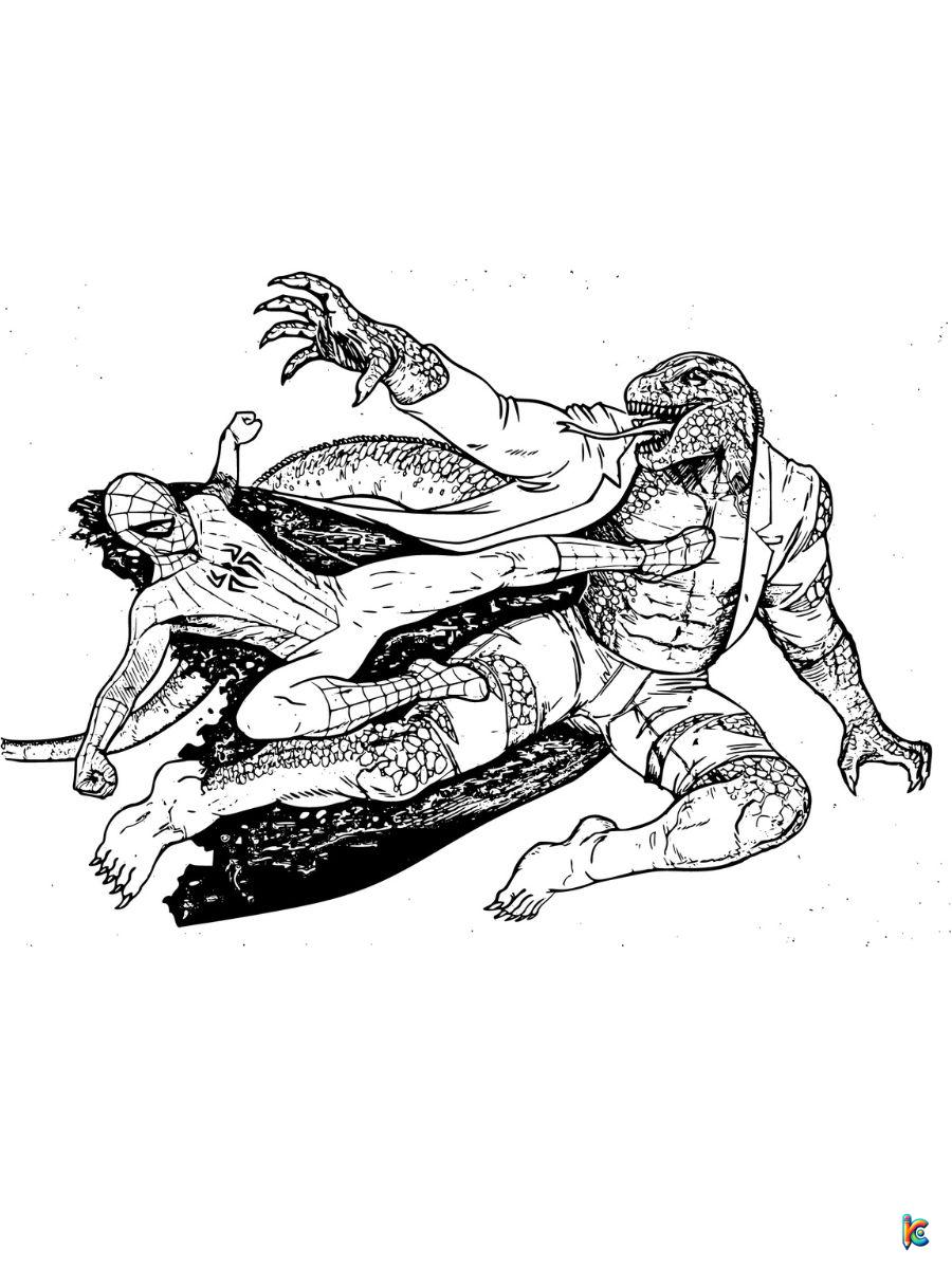 spiderman lizard coloring pages
