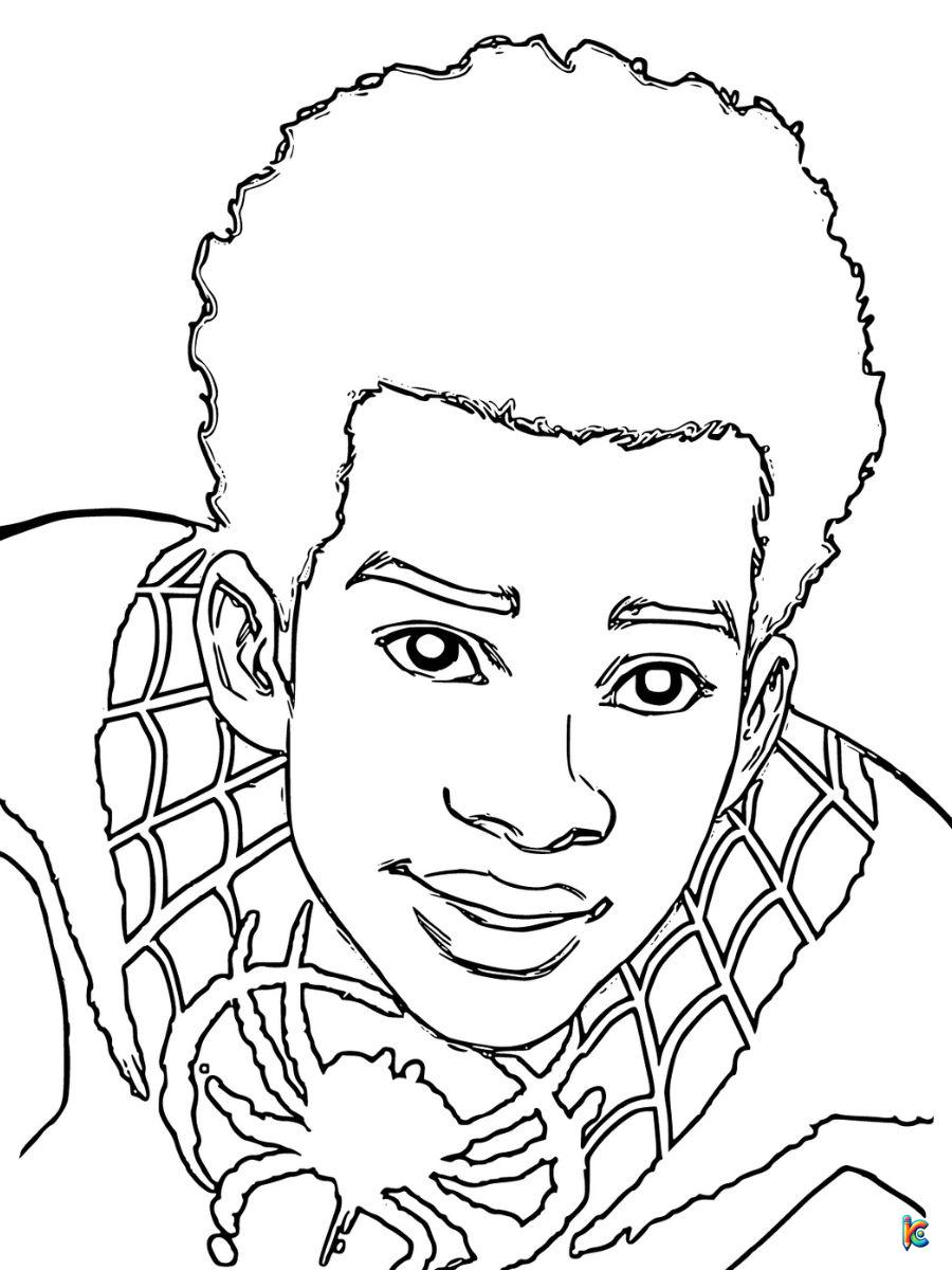 spiderman miles coloring page