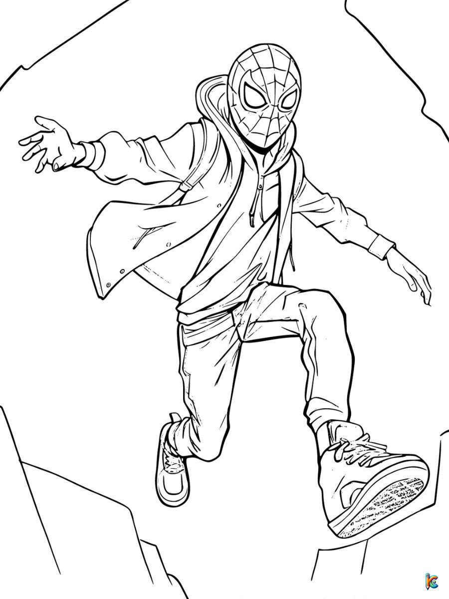 spiderman miles coloring pages