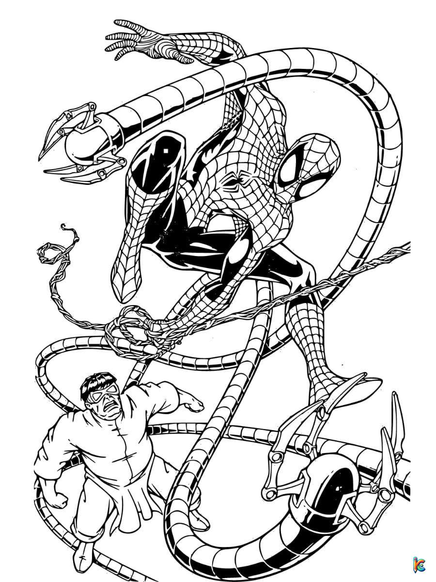 spiderman vs doc ock coloring pages