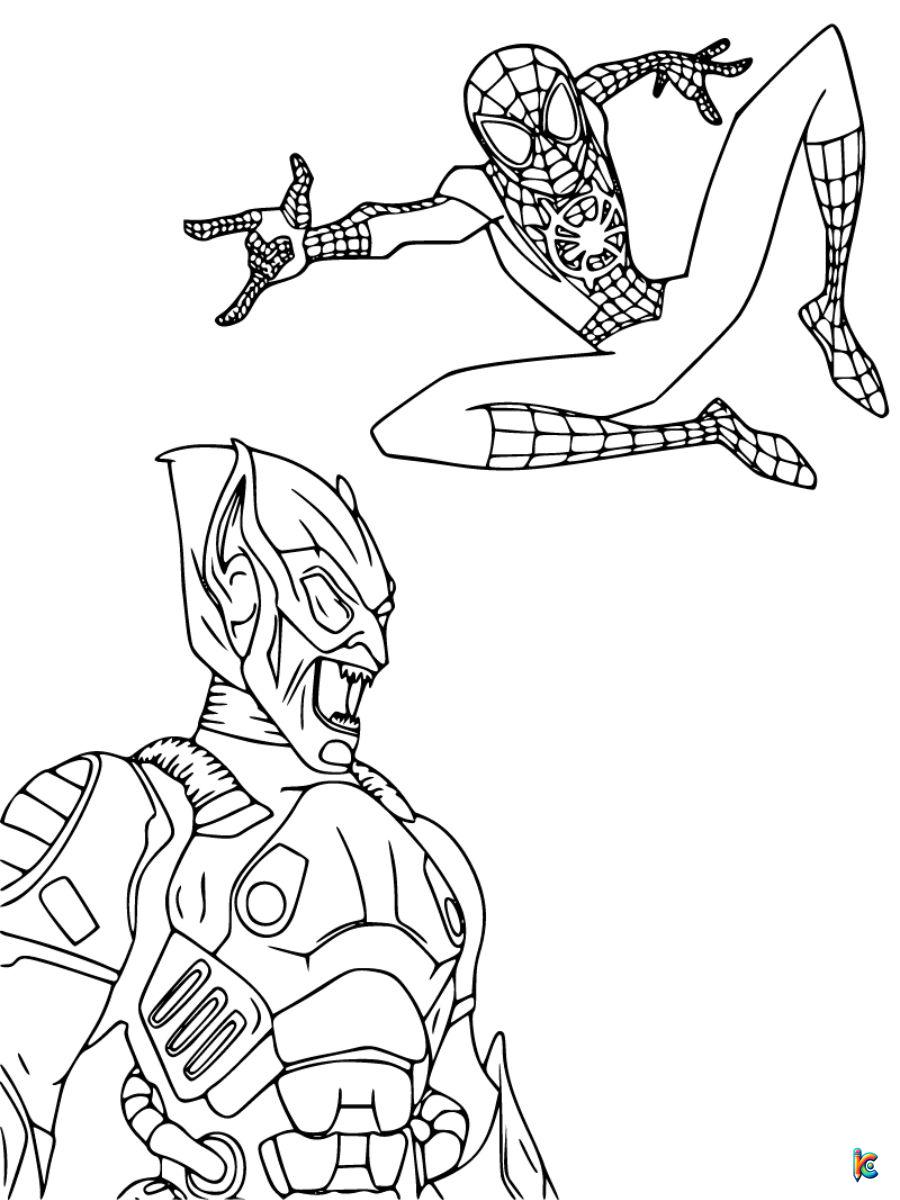 spiderman vs green goblin coloring page