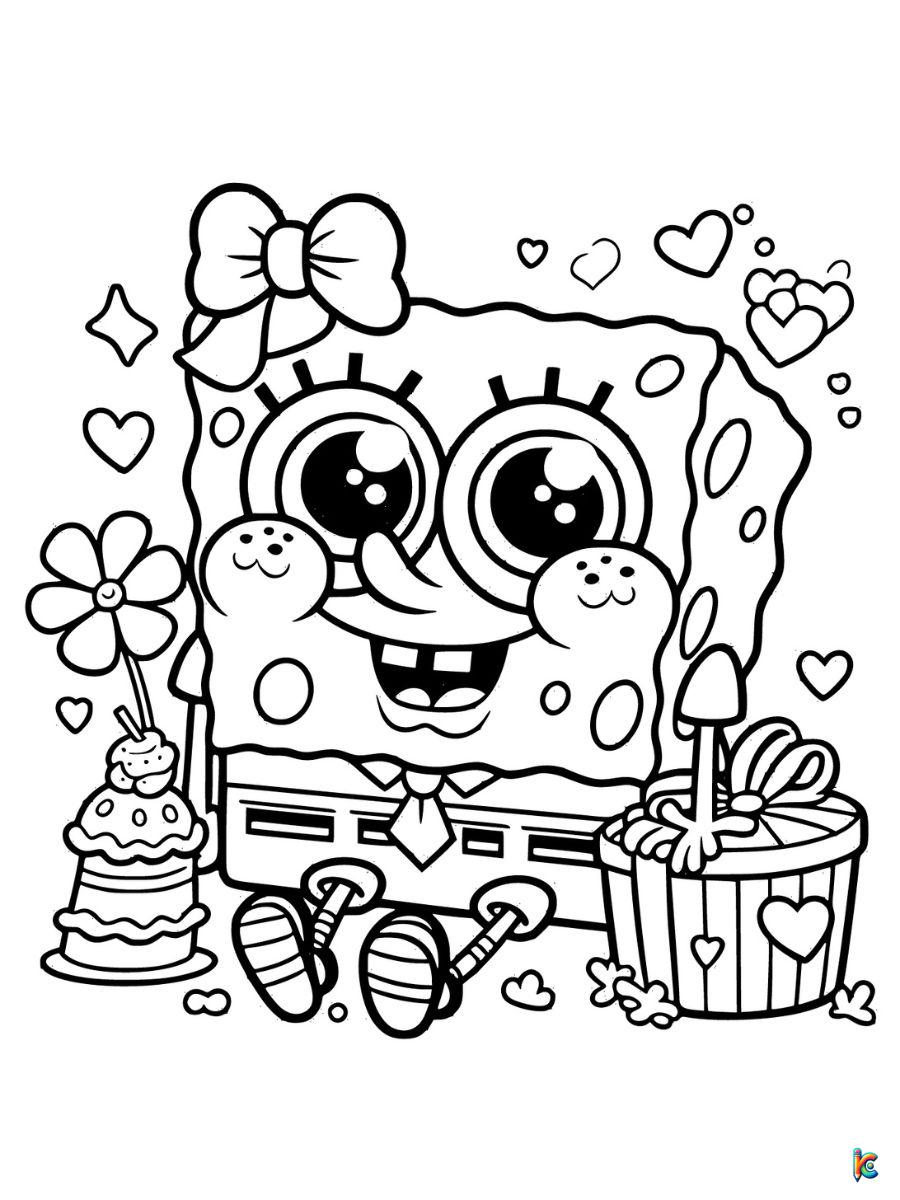 spongebob Cute color page