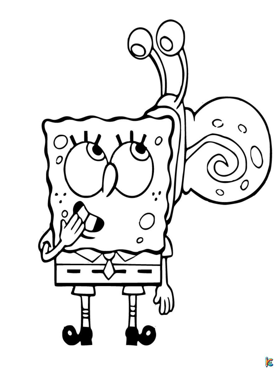 spongebob and gary coloring pages (2)