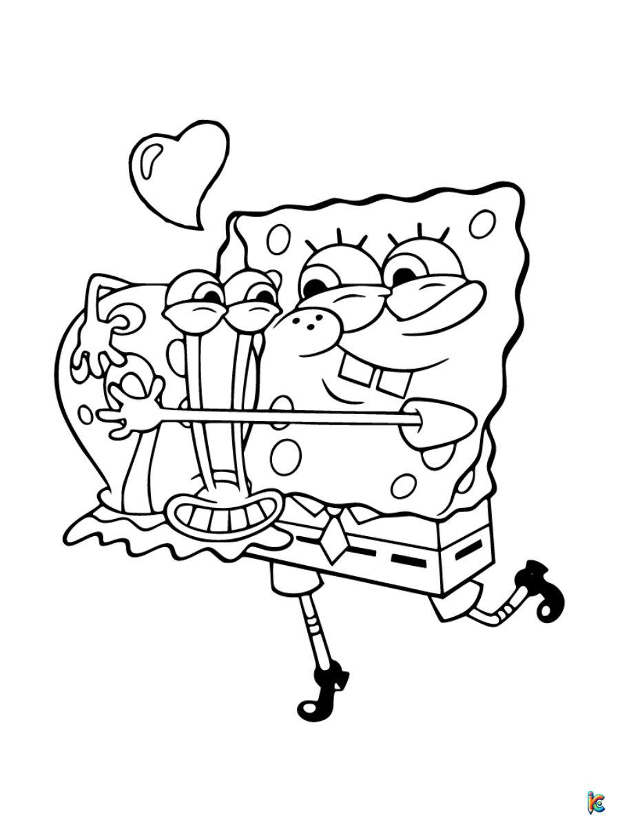 spongebob and gary coloring pages