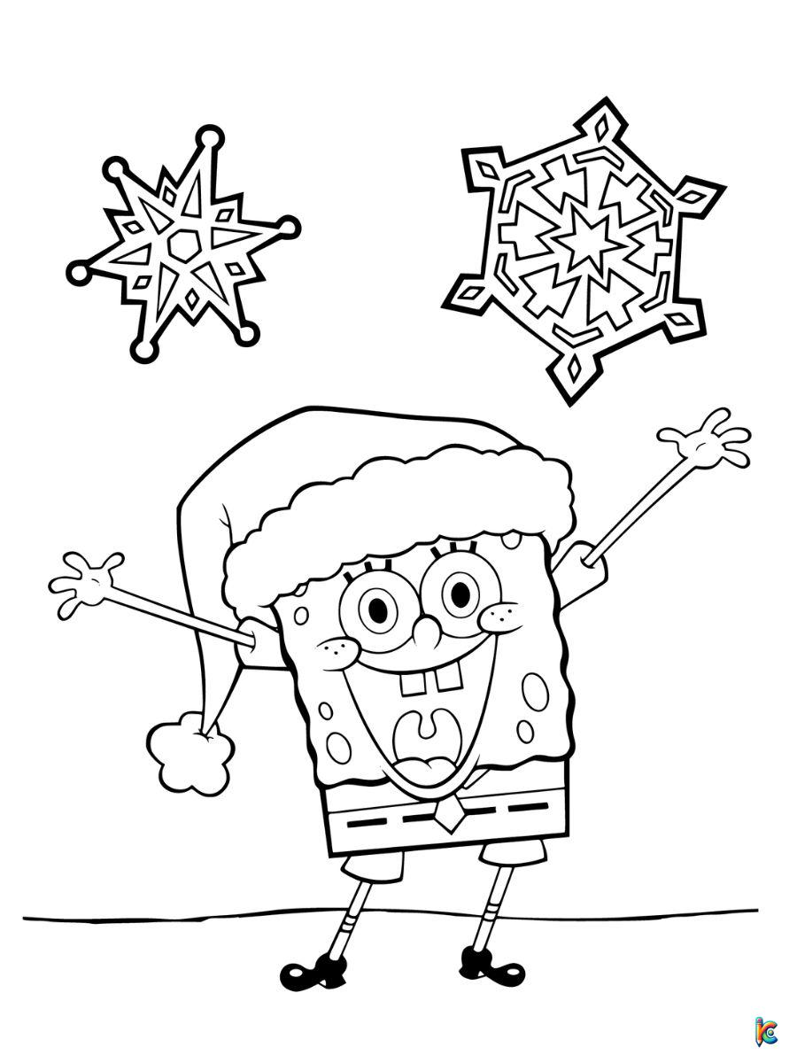 spongebob christmas coloring pages