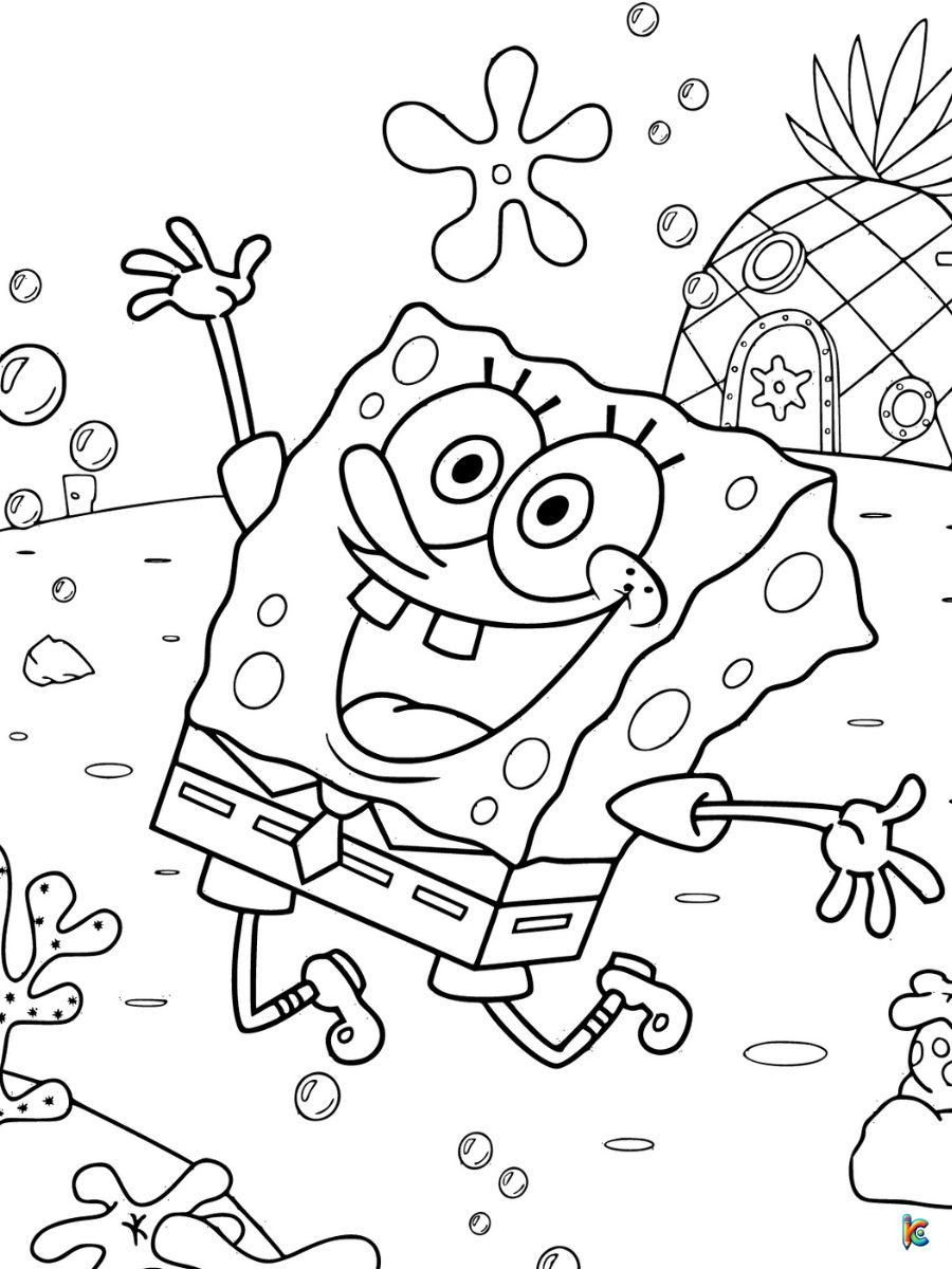 spongebob color page