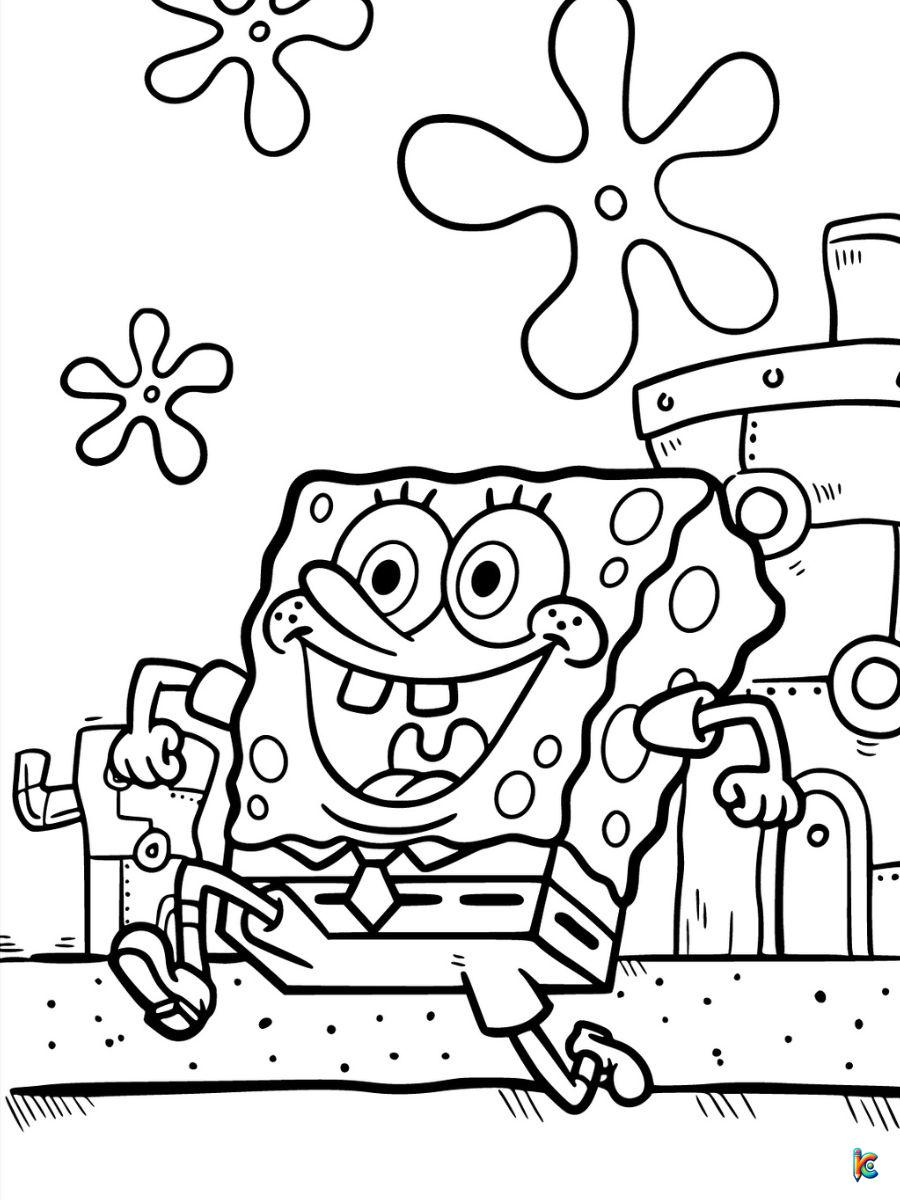 spongebob color pages
