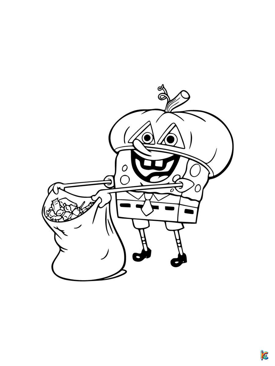 spongebob coloring pages halloween