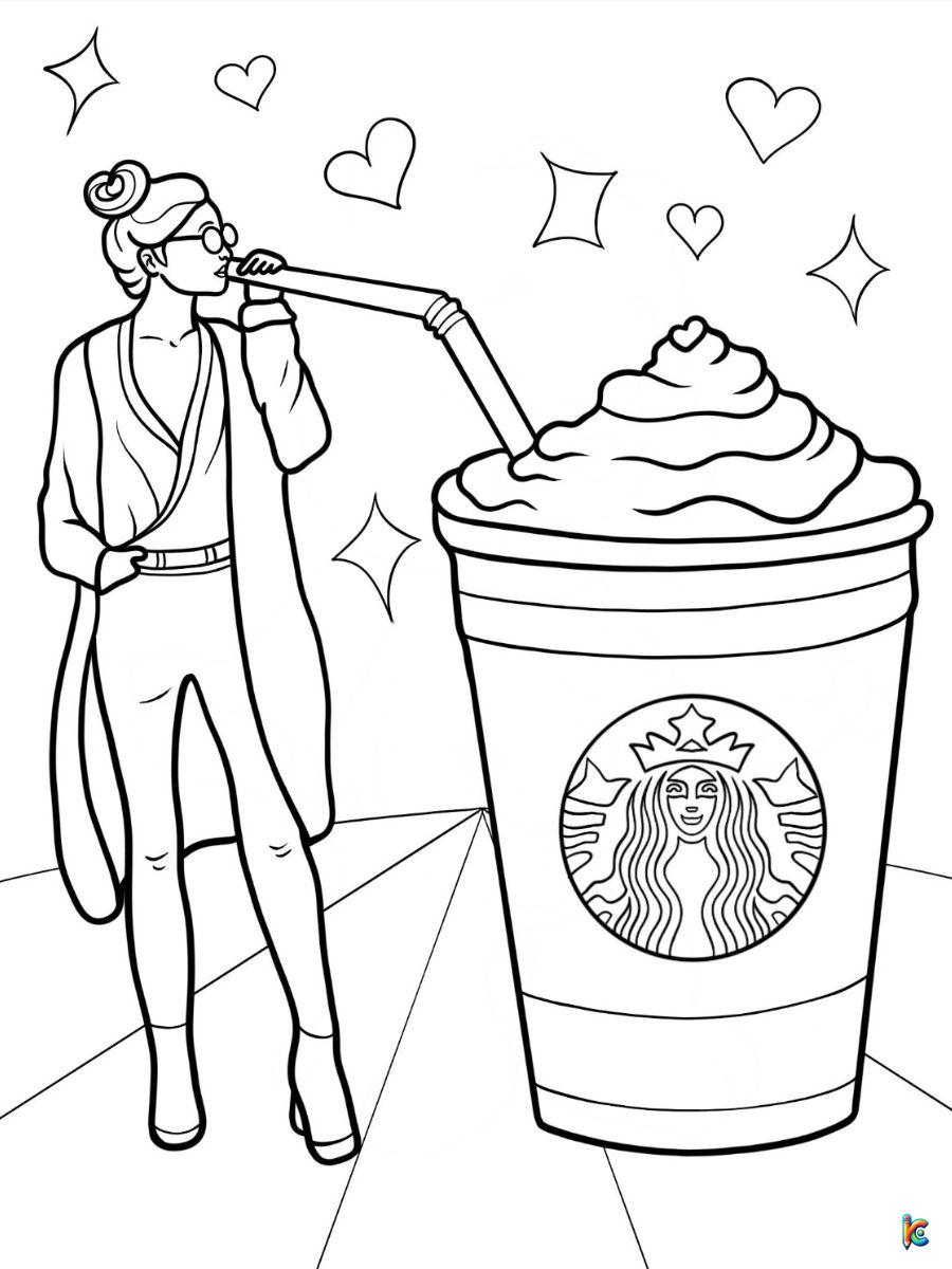 starbucks coffee coloring page
