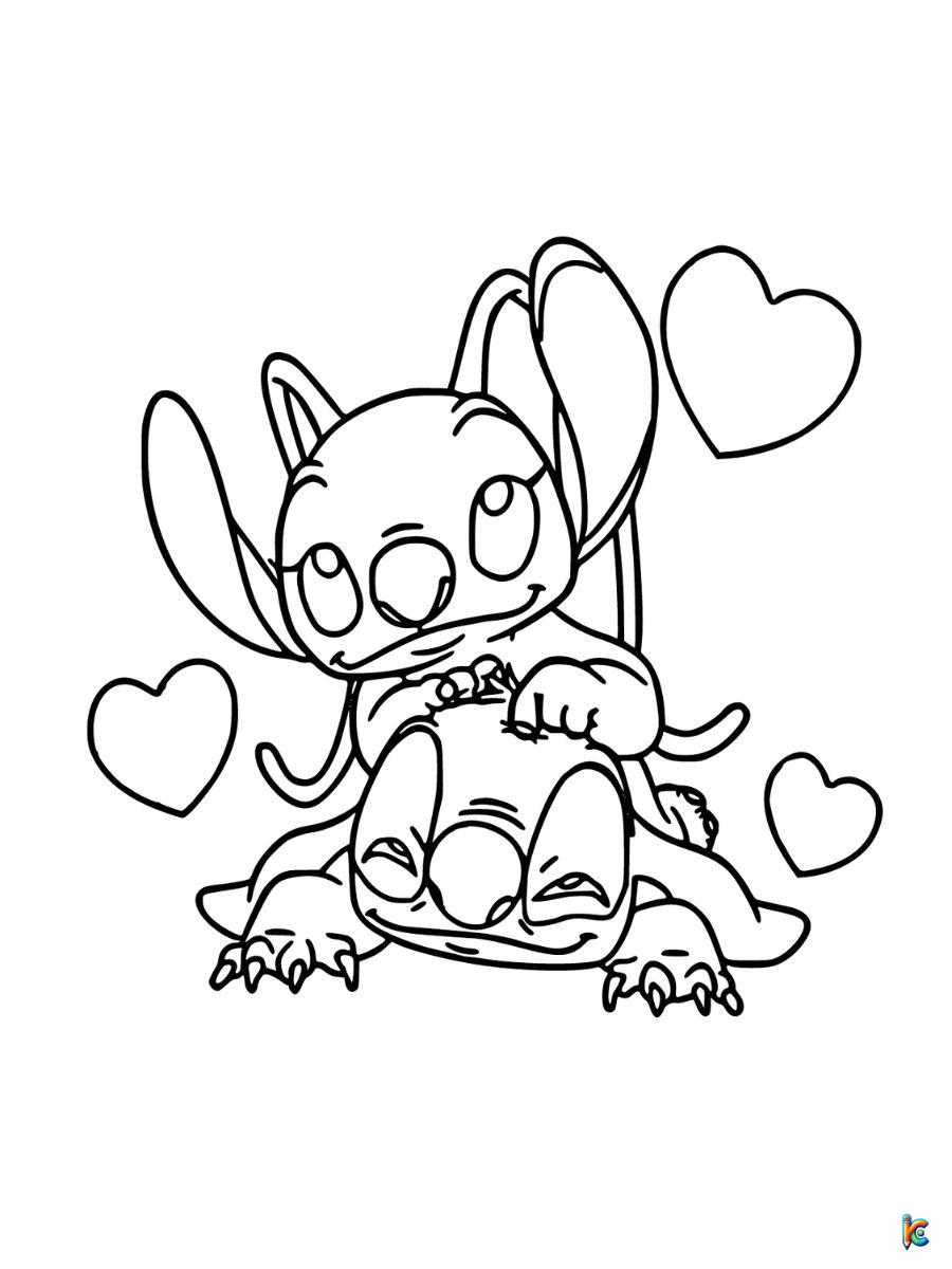 stitch and angel coloring pages