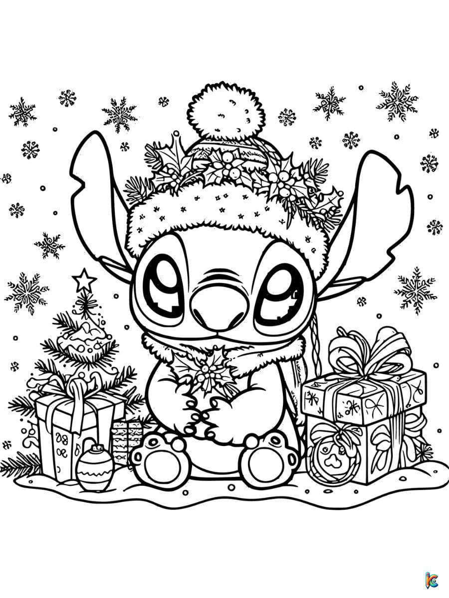 stitch christmas coloring pages