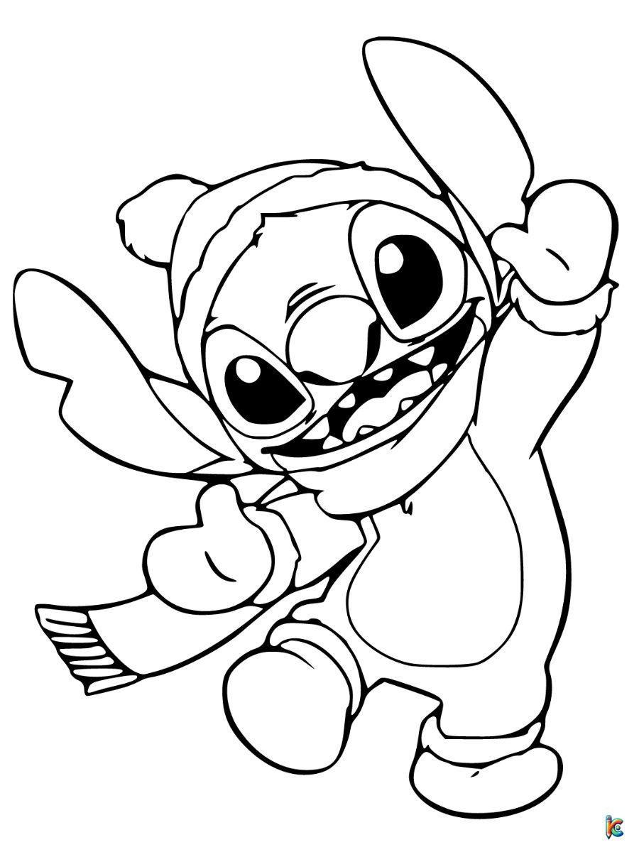 stitch coloring pages christmas