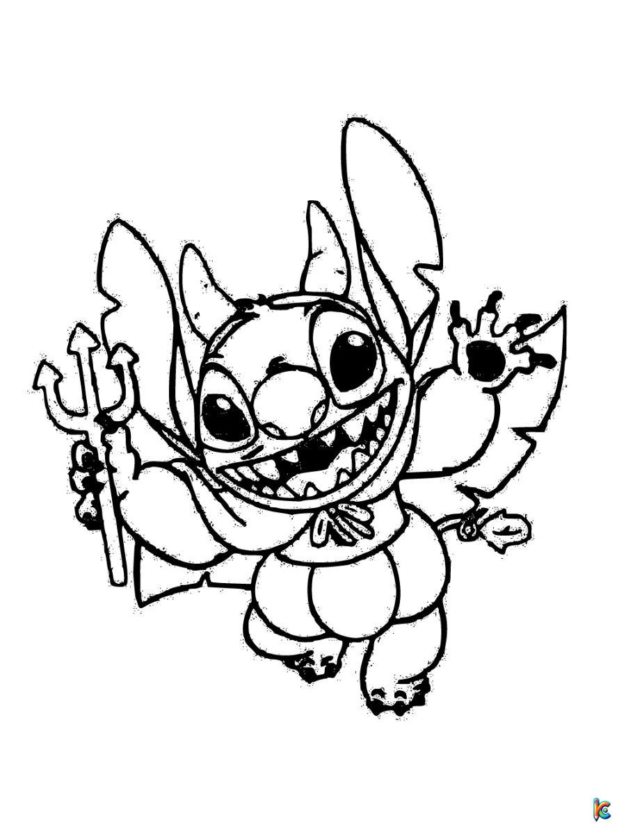 stitch halloween coloring page