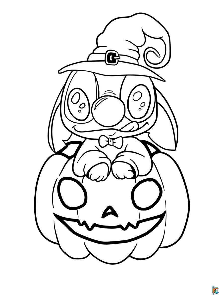 stitch halloween coloring pages printable