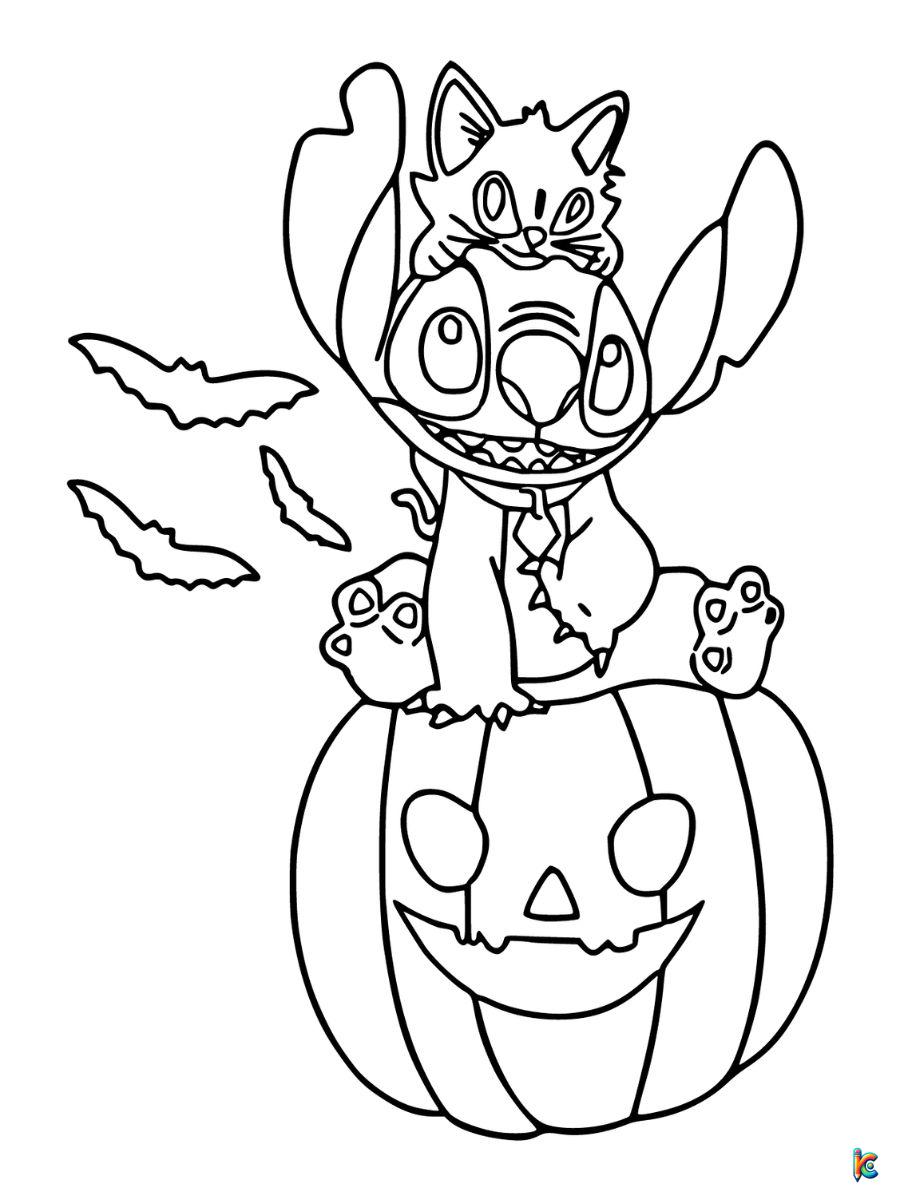 stitch halloween coloring pages