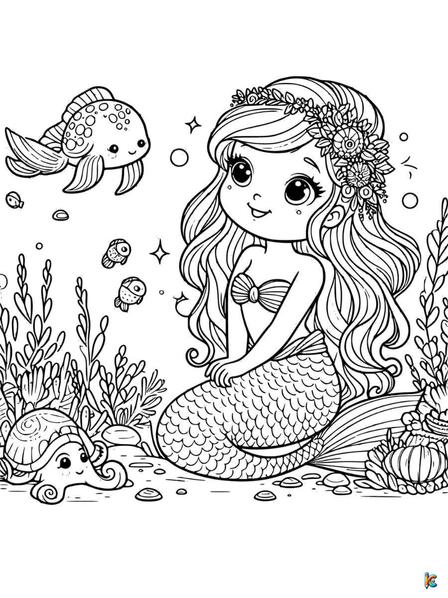 the little mermaid coloring page
