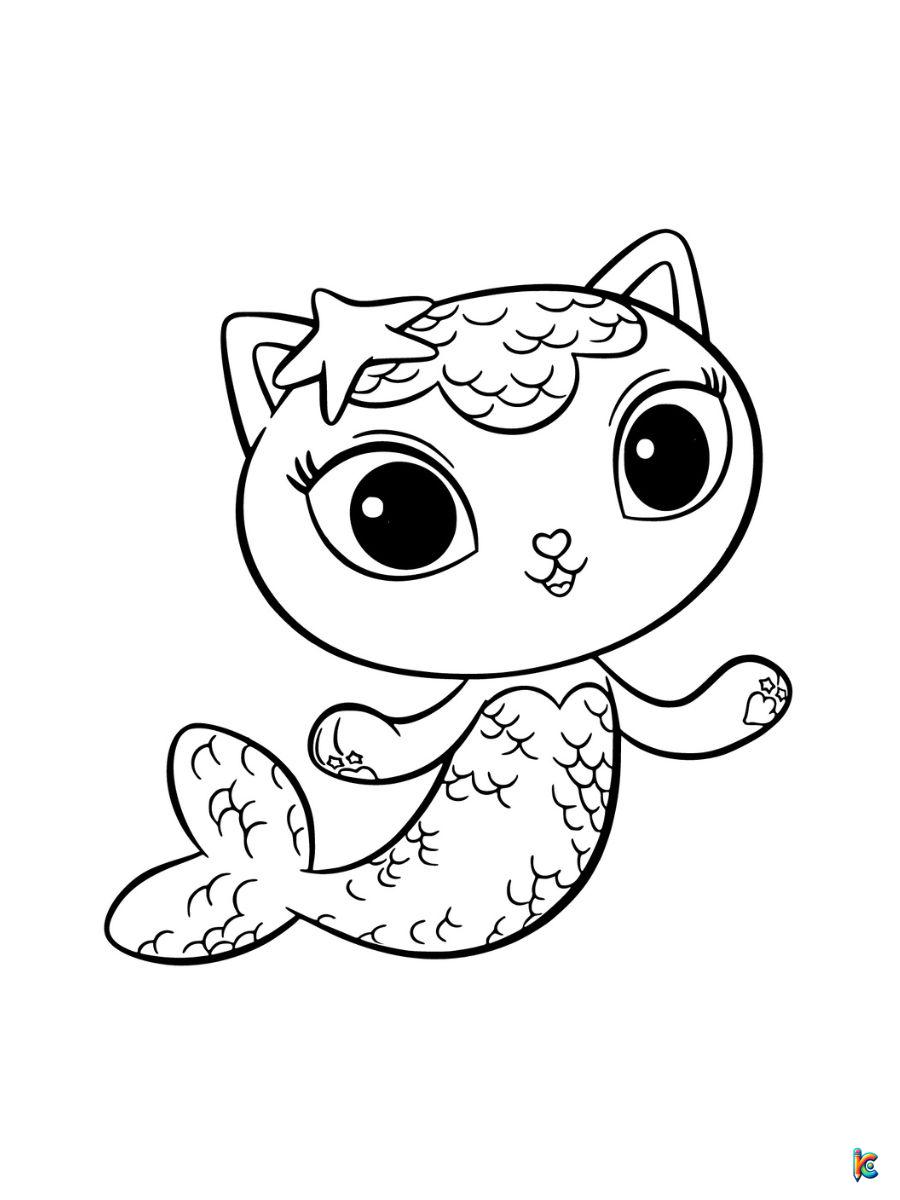 unicorn cat mermaid coloring pages