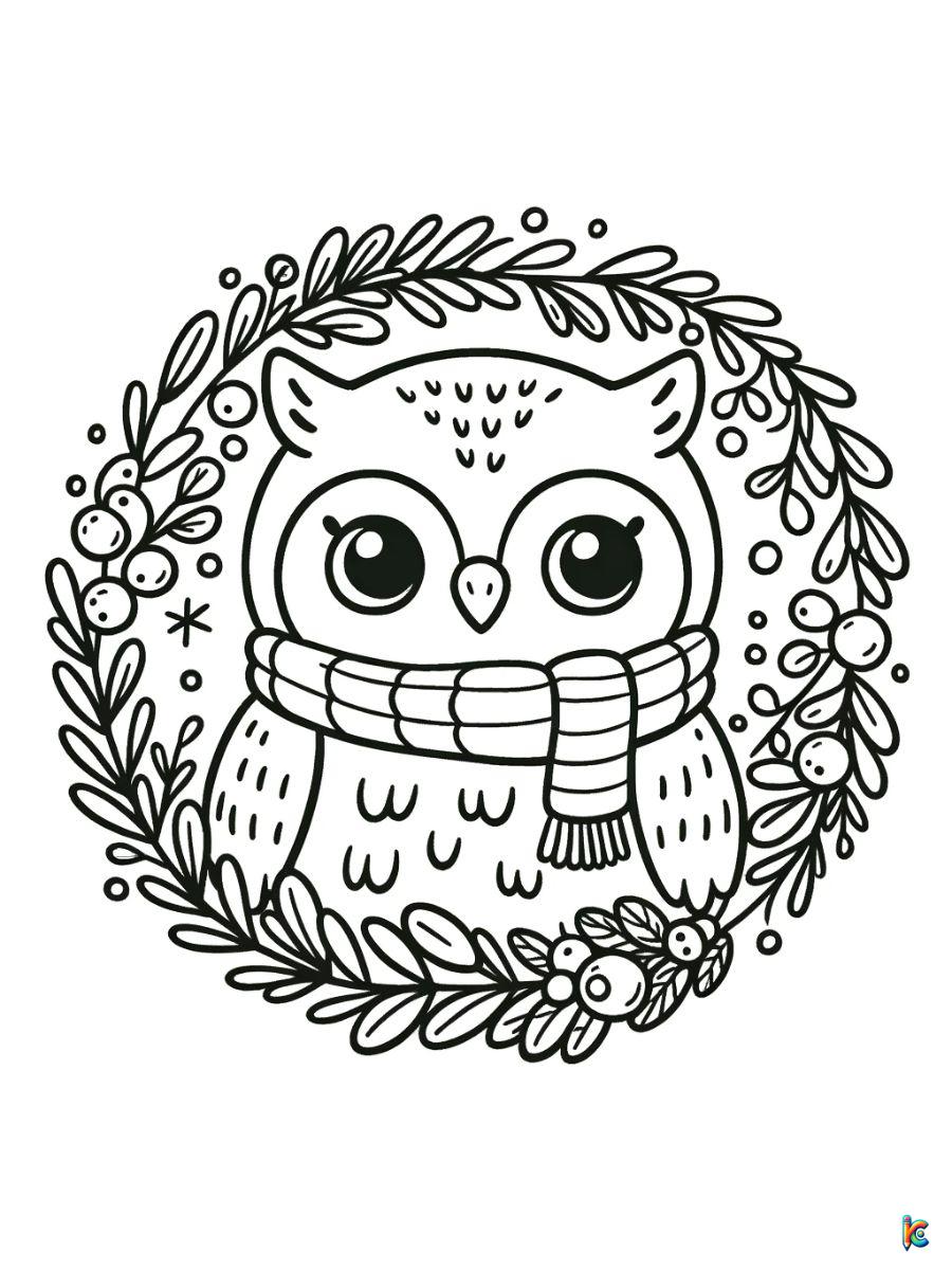 Free christmas owl coloring pages