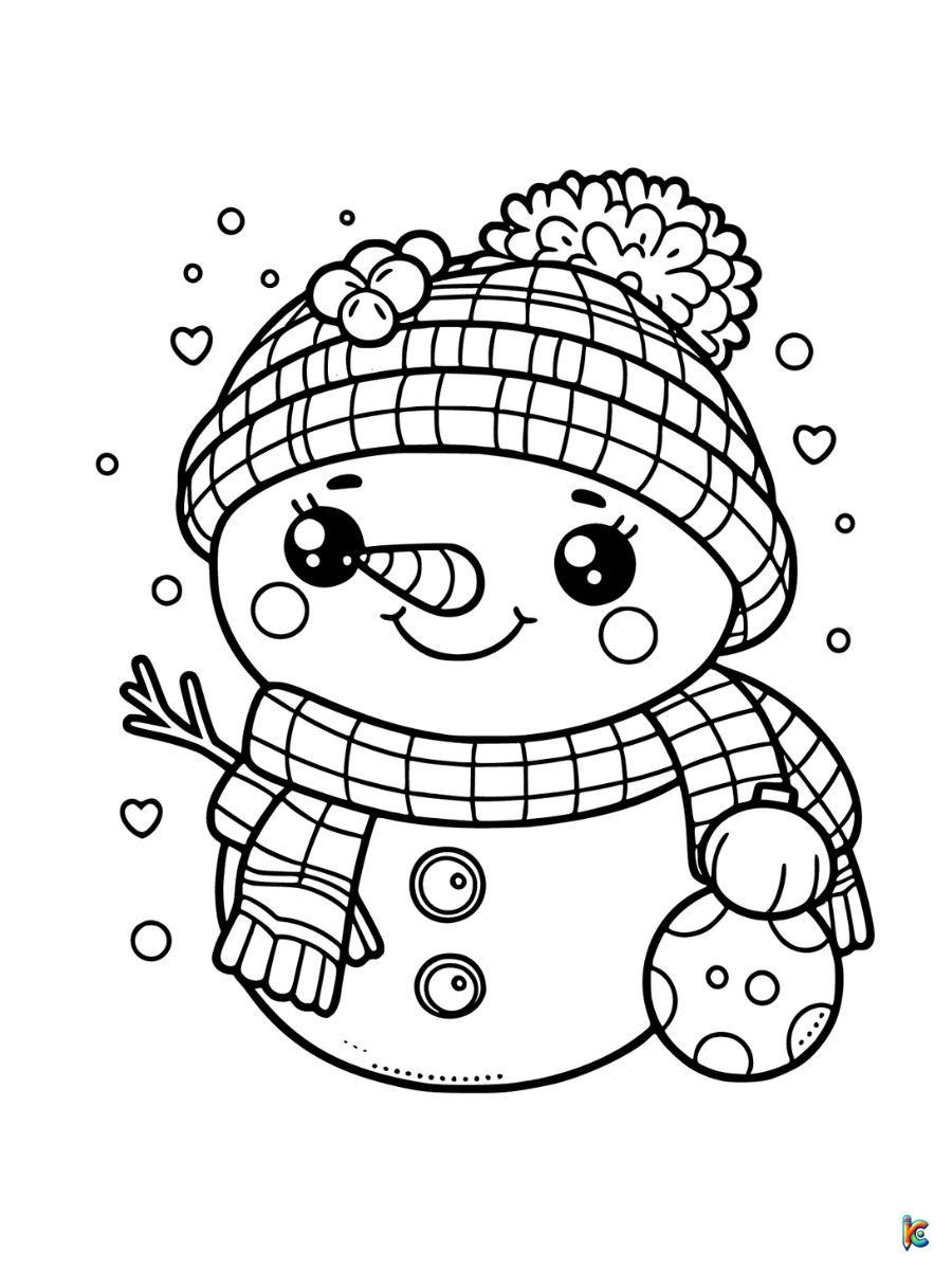 Free cute snowman coloring pages