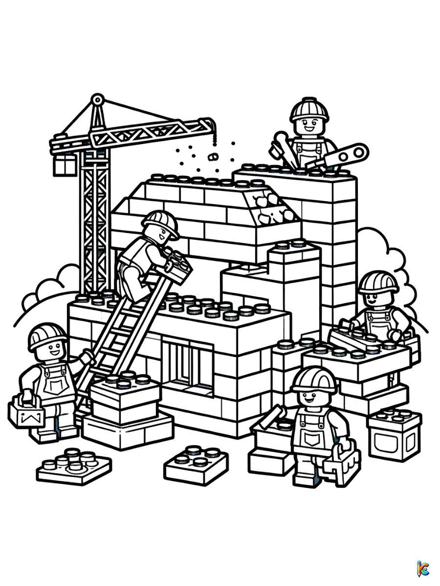 Free lego construction coloring pages