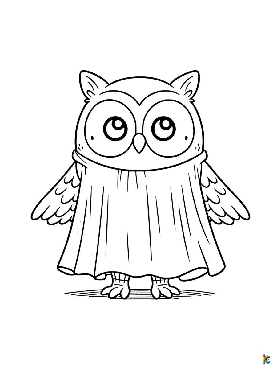 Free owl halloween coloring pages