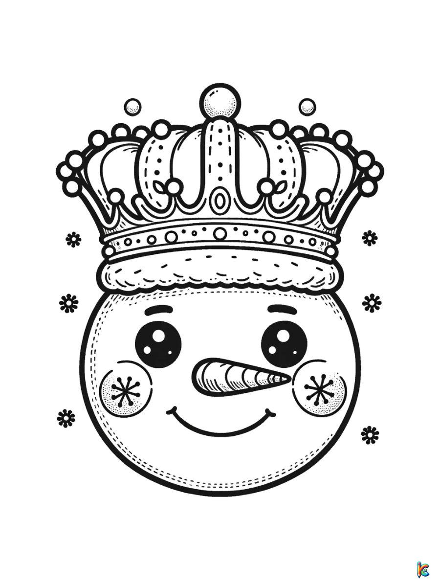 Free snowman head coloring pages