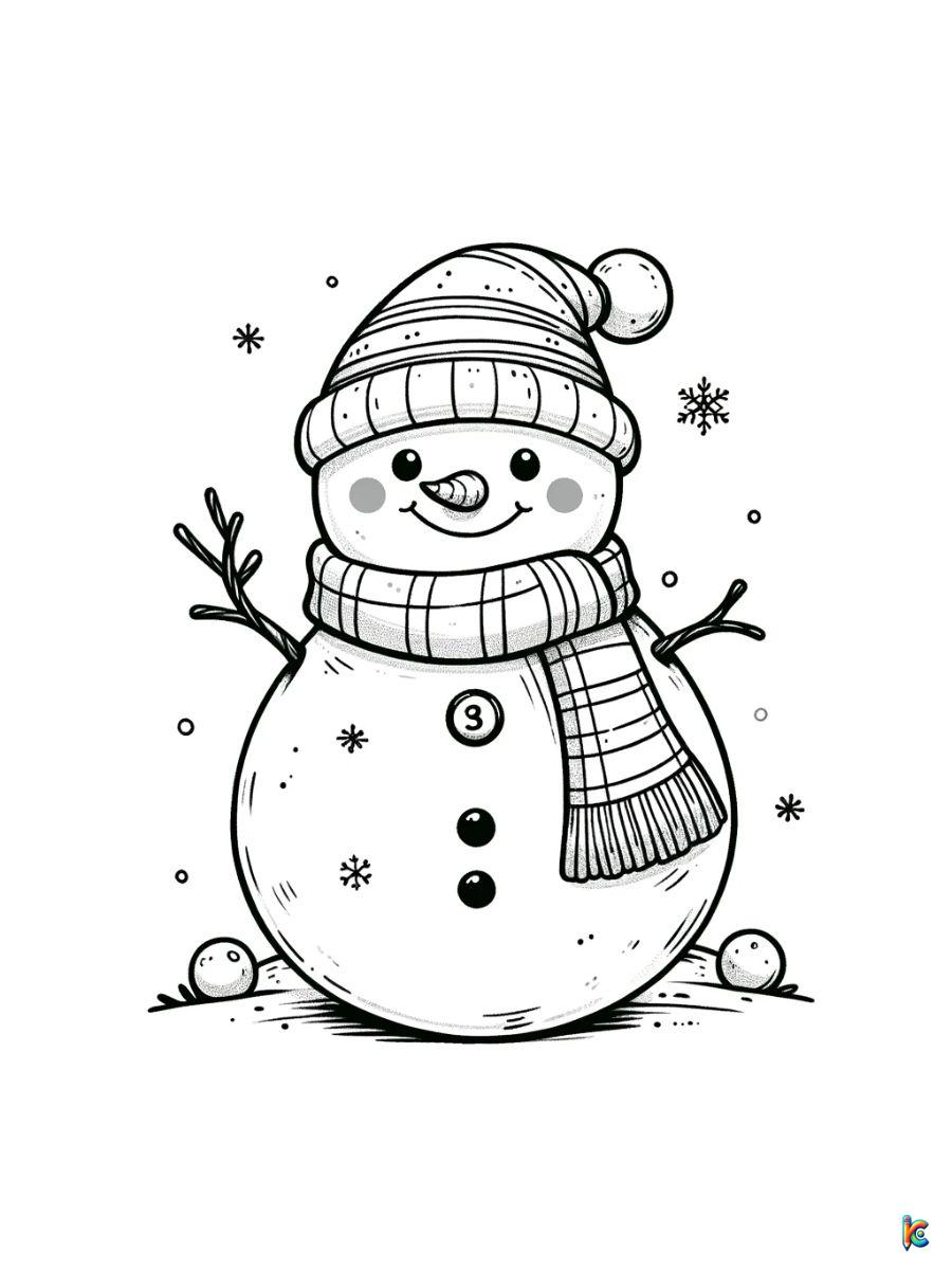 Printable christmas snowman coloring pages