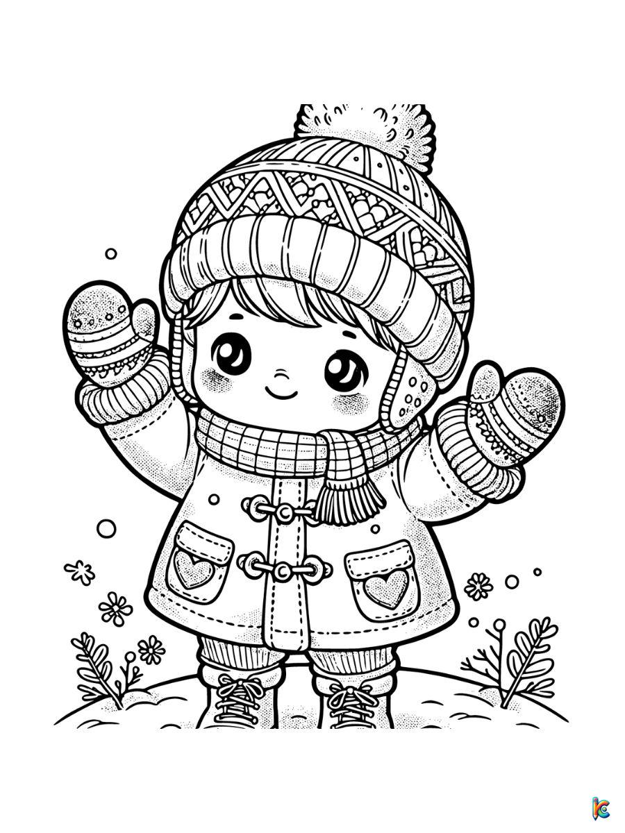 Printable cute january coloring pages