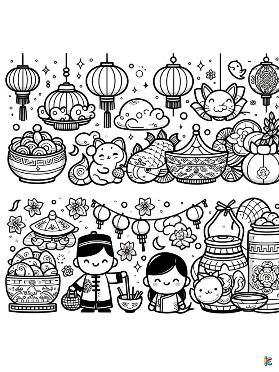 Printable lunar new year coloring pages