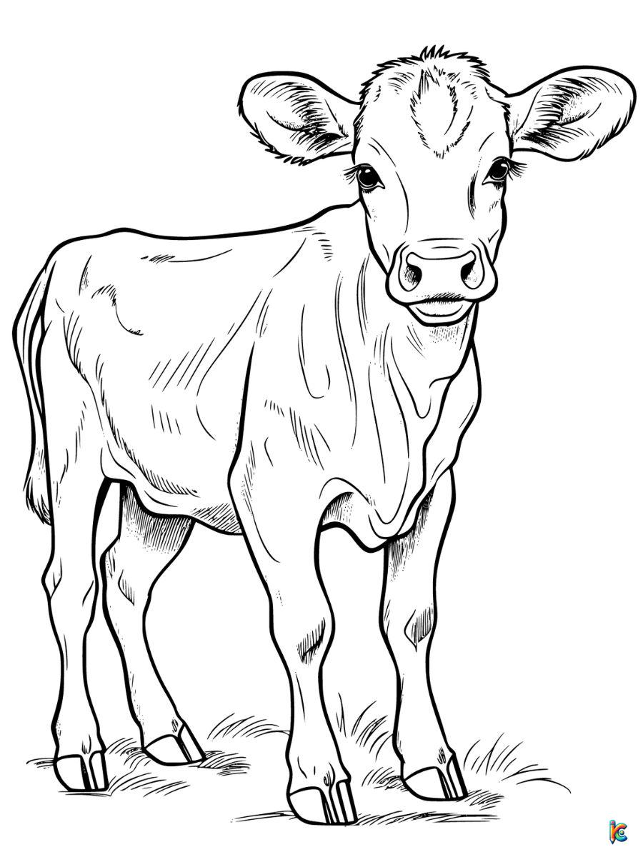 Realistic cow coloring pages printable