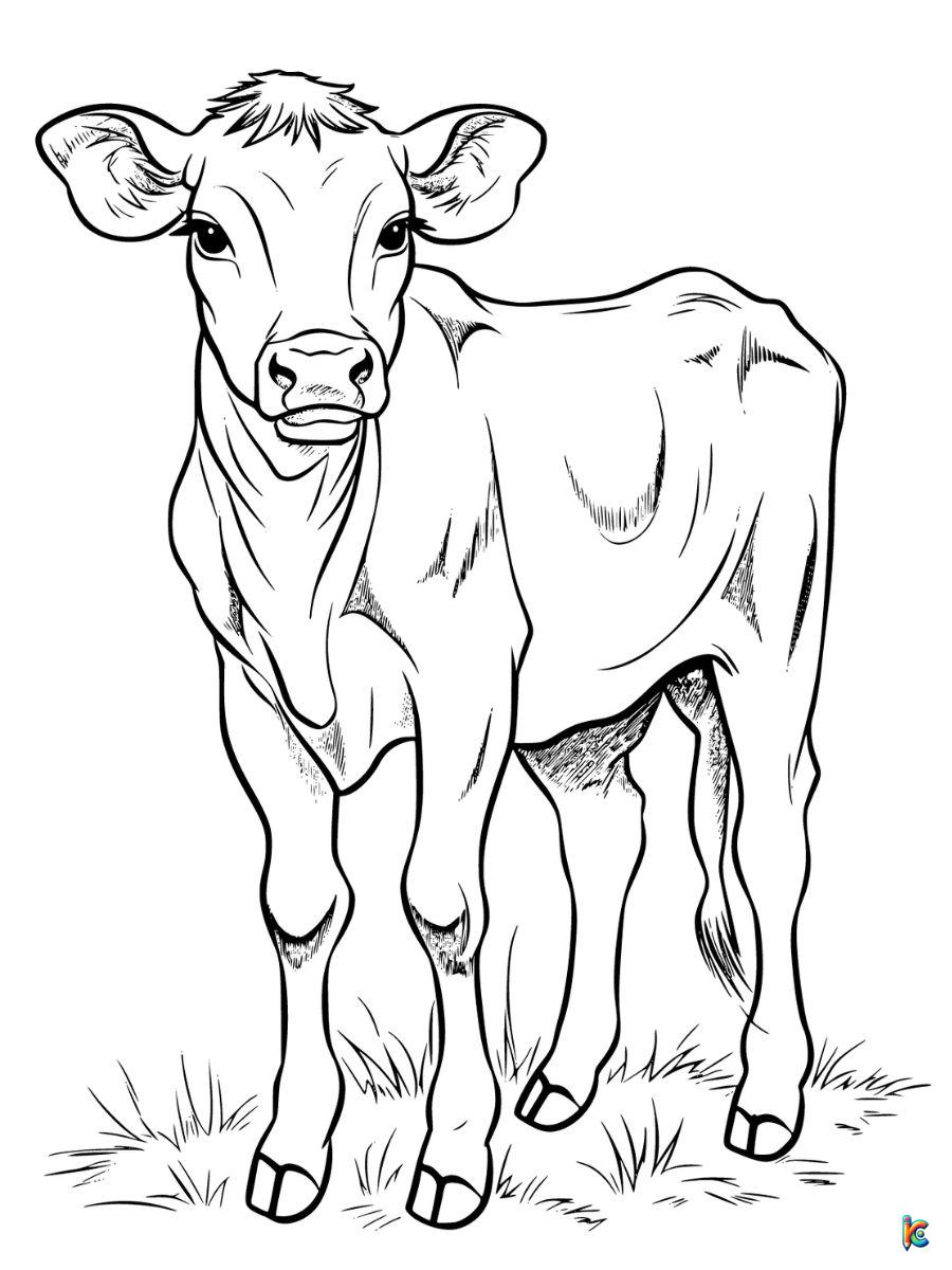 Realistic cow coloring pages to print
