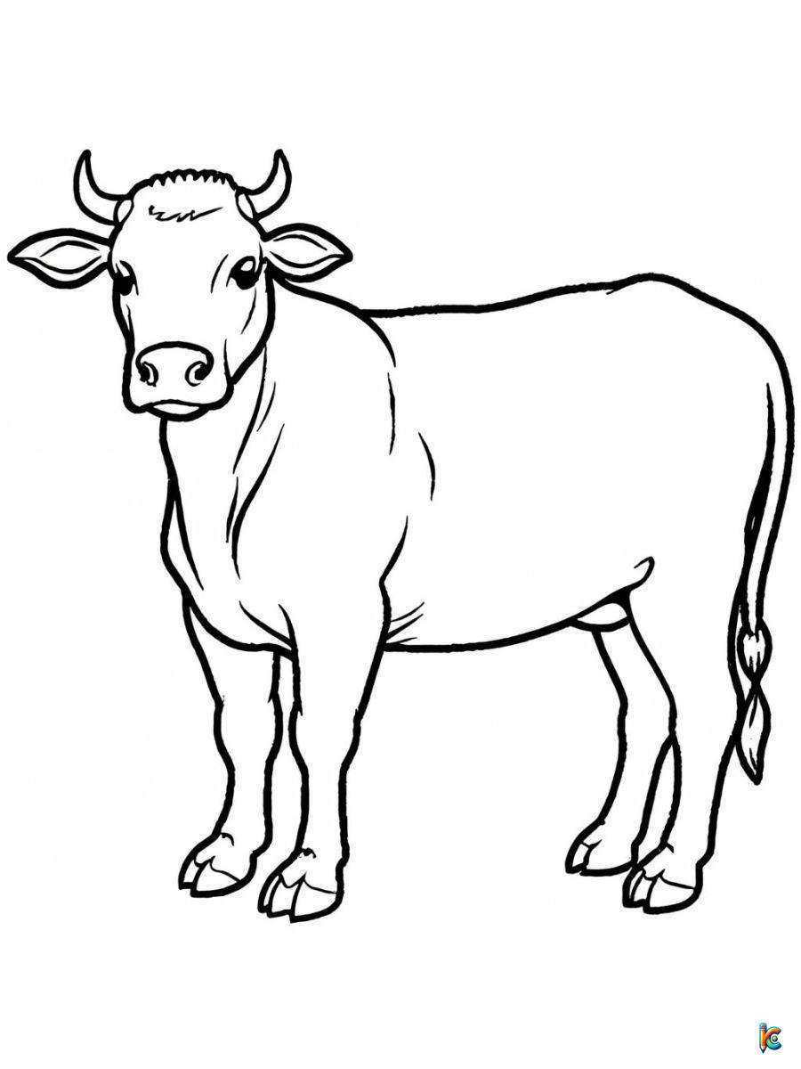 Realistic cow coloring pages