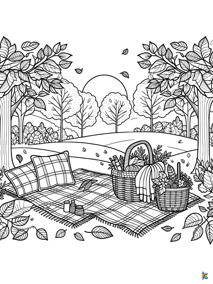 aesthetic fall coloring page