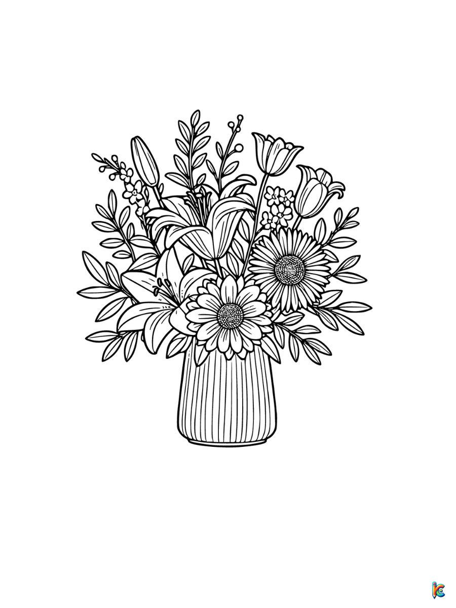 aesthetic flower coloring page