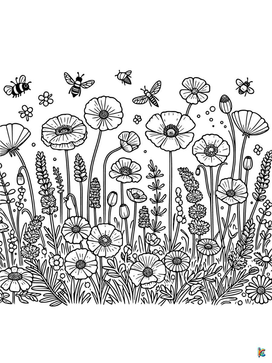 aesthetic flower coloring pages